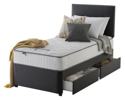 Silentnight Middleton Charcoal Memory 2 Drw Divan - Single.
